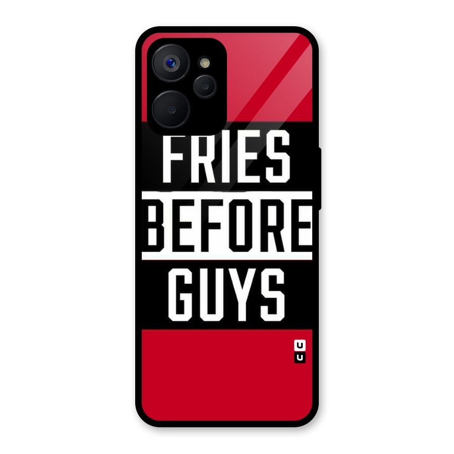 Fries Love Stripes Glass Back Case for Realme 9i 5G