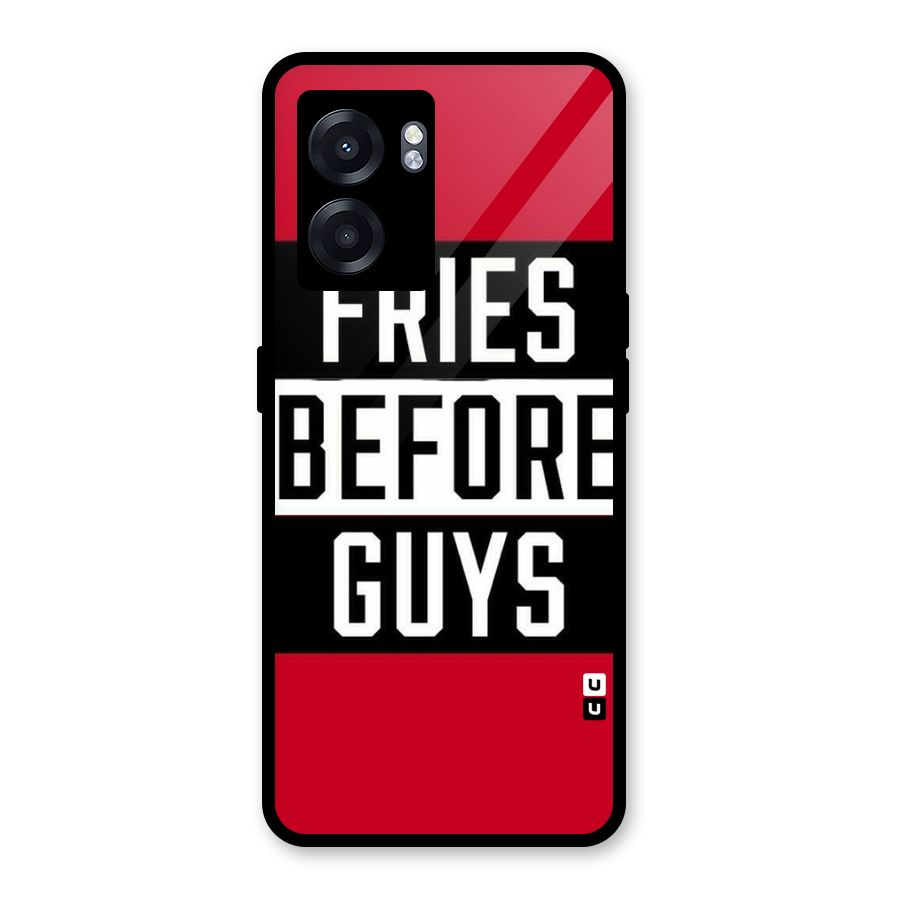 Fries Love Stripes Glass Back Case for Realme Narzo 50 5G