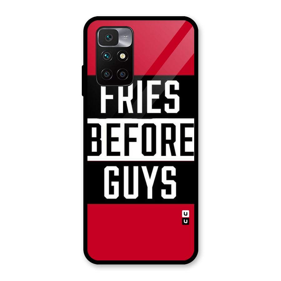 Fries Love Stripes Glass Back Case for Redmi 10 Prime