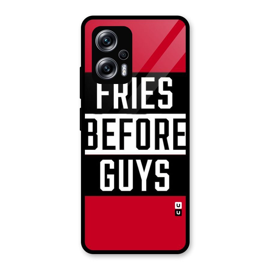 Fries Love Stripes Glass Back Case for Redmi K50i