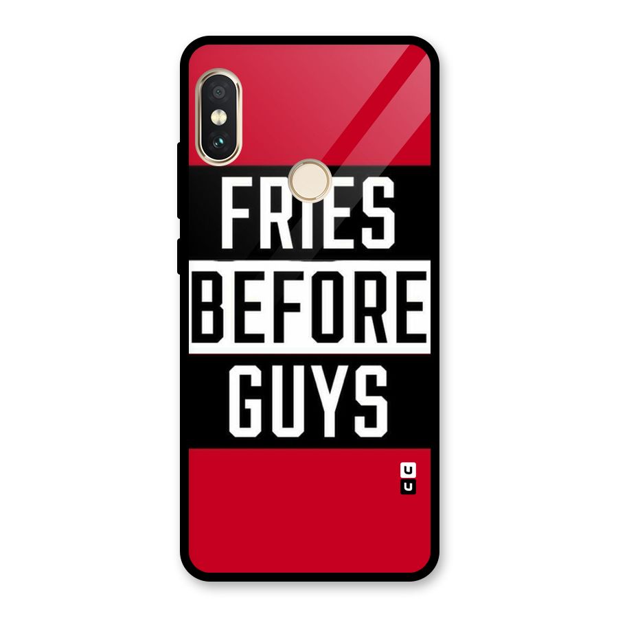 Fries Love Stripes Glass Back Case for Redmi Note 5 Pro