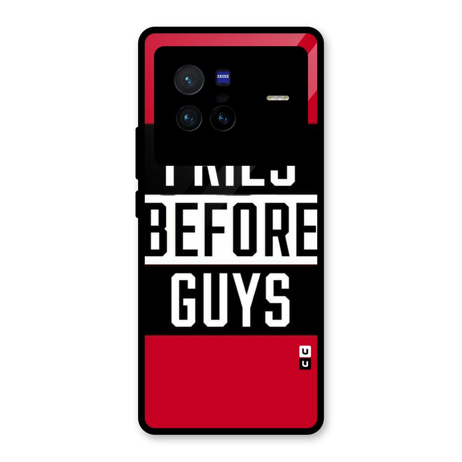 Fries Love Stripes Glass Back Case for Vivo X80