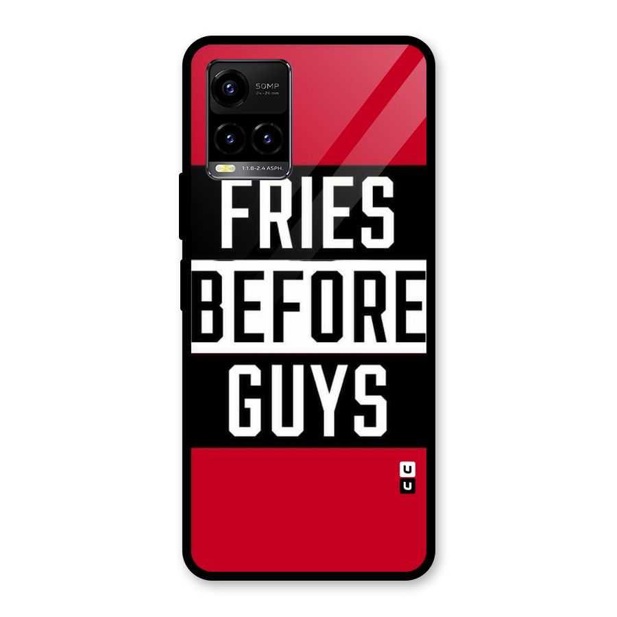 Fries Love Stripes Glass Back Case for Vivo Y21T