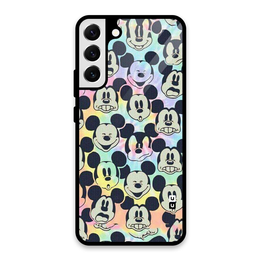 Fun Rainbow Faces Glass Back Case for Galaxy S22 Plus 5G