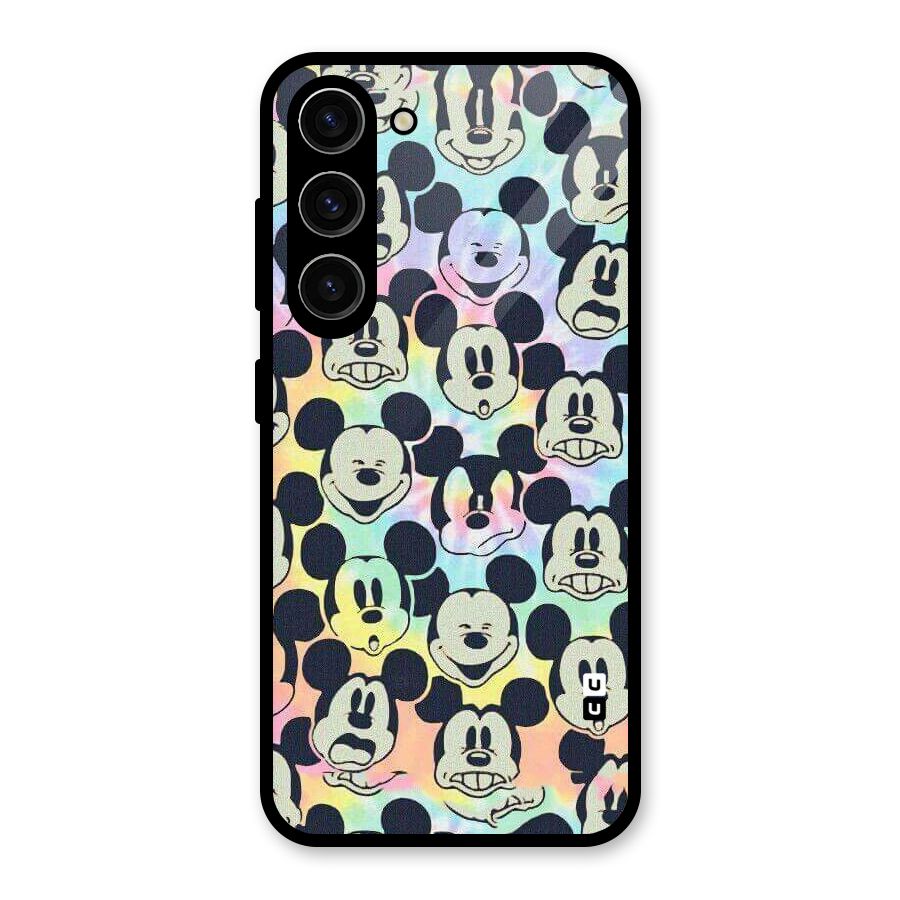 Fun Rainbow Faces Glass Back Case for Galaxy S23