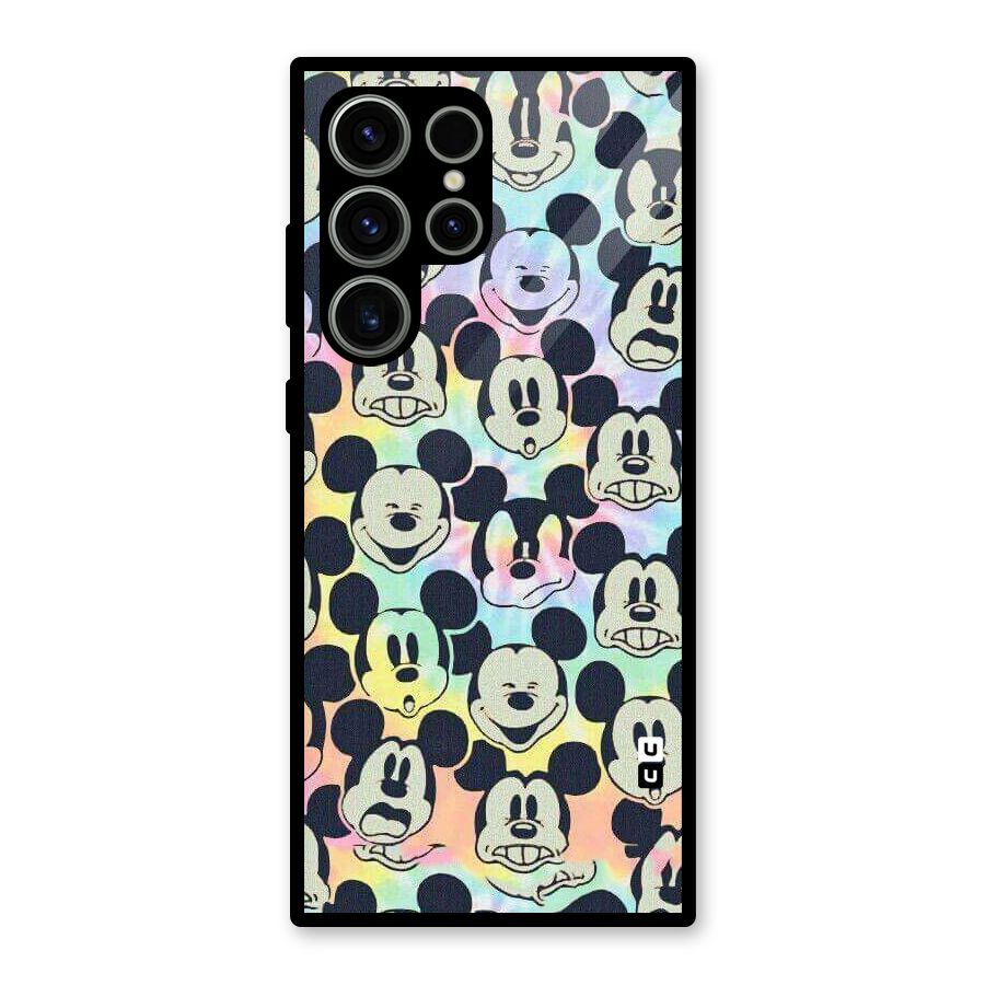 Fun Rainbow Faces Glass Back Case for Galaxy S23 Ultra