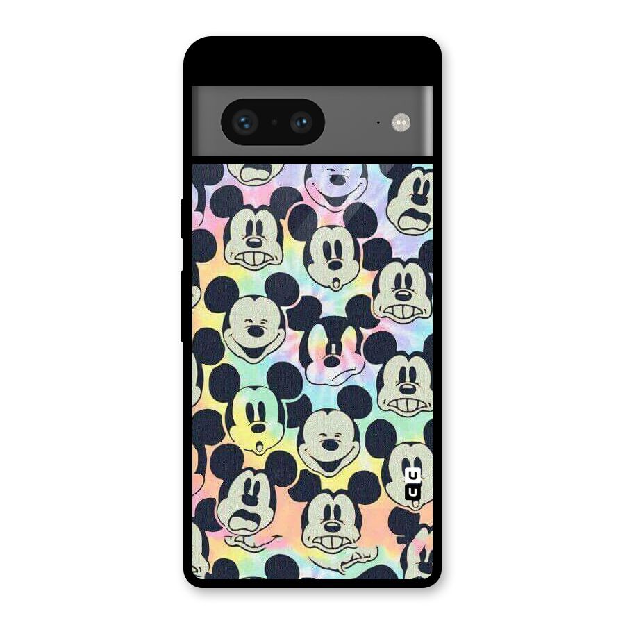 Fun Rainbow Faces Glass Back Case for Google Pixel 7