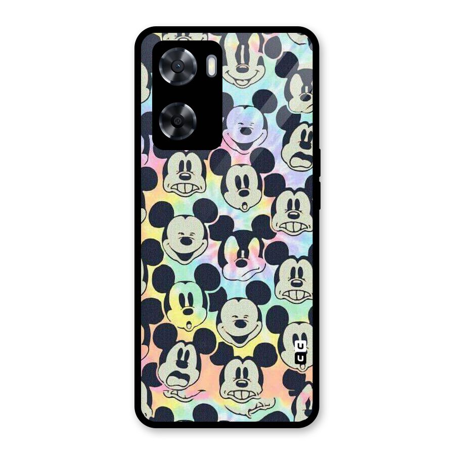 Fun Rainbow Faces Glass Back Case for Oppo A57 2022