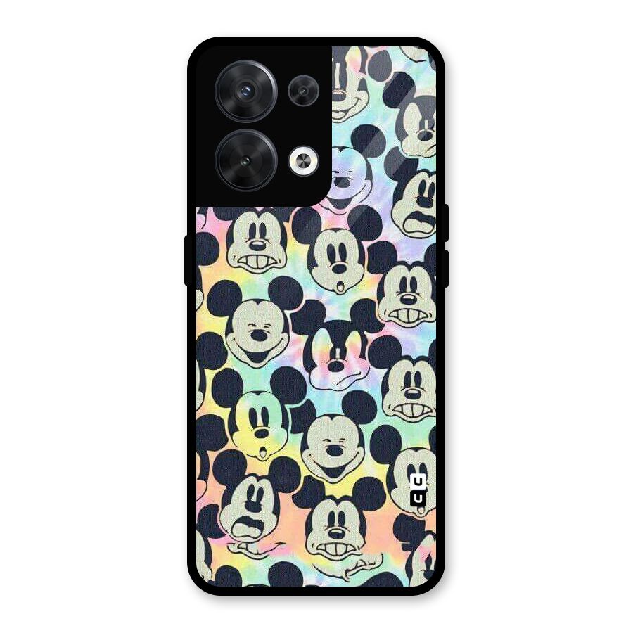 Fun Rainbow Faces Glass Back Case for Oppo Reno8 5G