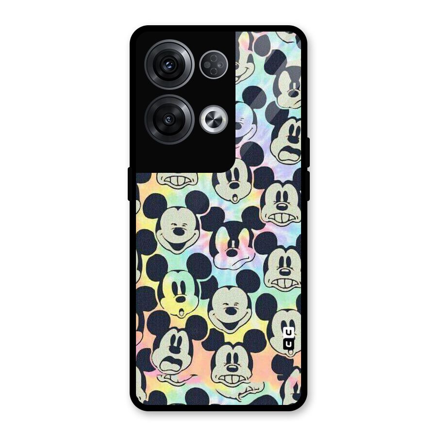 Fun Rainbow Faces Glass Back Case for Oppo Reno8 Pro 5G