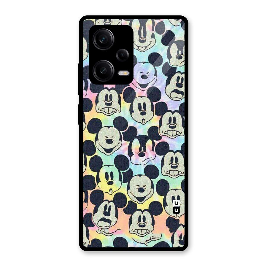 Fun Rainbow Faces Glass Back Case for Redmi Note 12 Pro