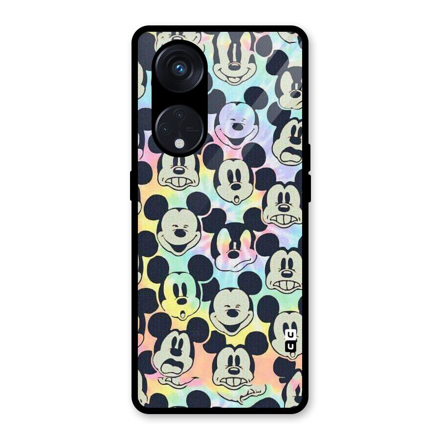 Fun Rainbow Faces Glass Back Case for Reno8 T 5G