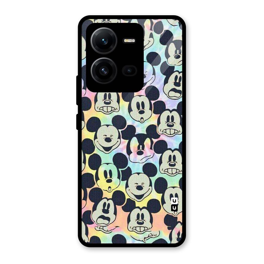 Fun Rainbow Faces Glass Back Case for Vivo V25
