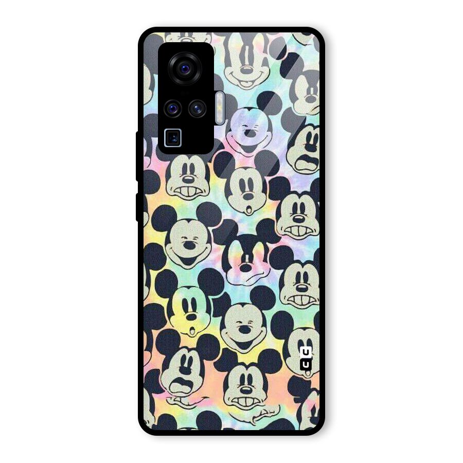 Fun Rainbow Faces Glass Back Case for Vivo X50 Pro