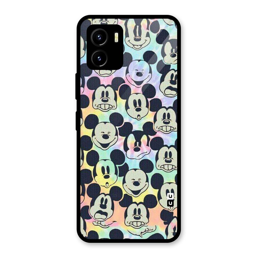 Fun Rainbow Faces Glass Back Case for Vivo Y15s