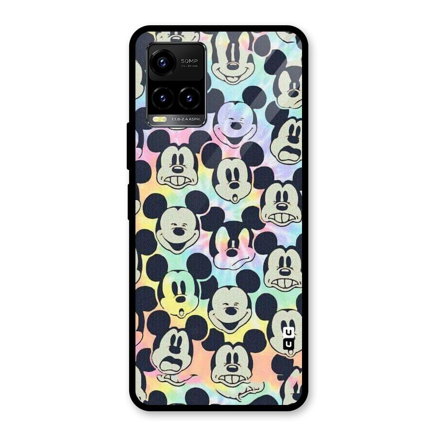 Fun Rainbow Faces Glass Back Case for Vivo Y21T