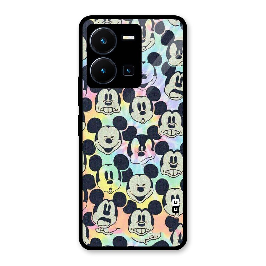 Fun Rainbow Faces Glass Back Case for Vivo Y35