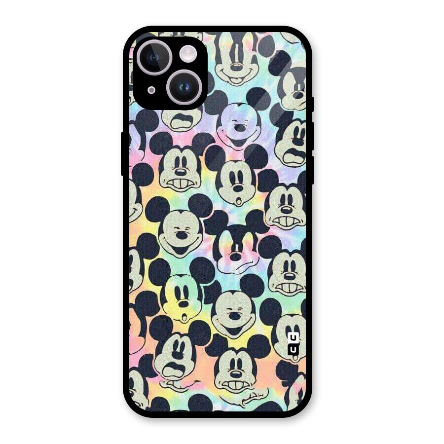 Fun Rainbow Faces Glass Back Case for iPhone 14 Plus