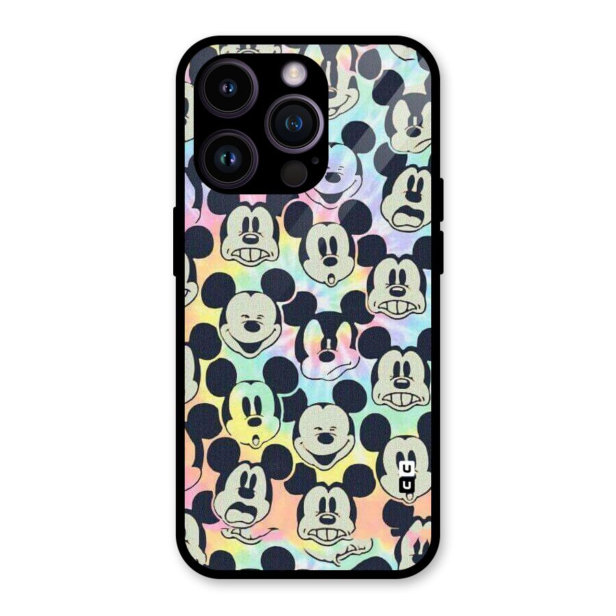 Fun Rainbow Faces Glass Back Case for iPhone 14 Pro