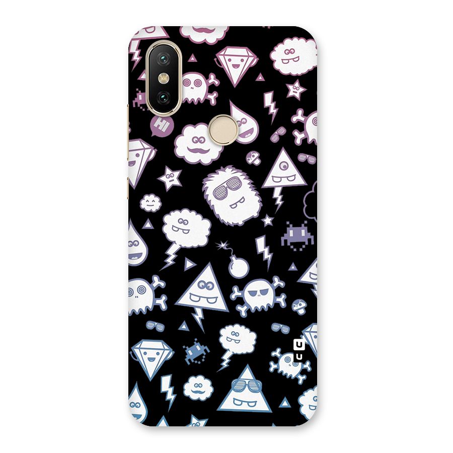 Funny Faces Back Case for Mi A2