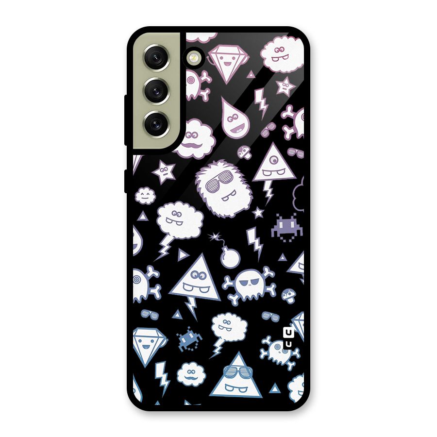Funny Faces Glass Back Case for Galaxy S21 FE 5G