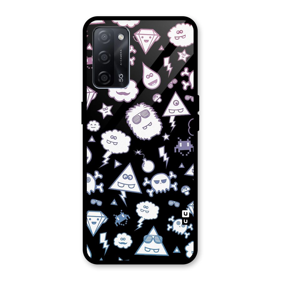 Funny Faces Glass Back Case for Oppo A53s 5G
