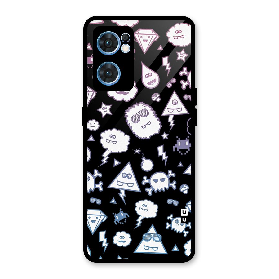 Funny Faces Glass Back Case for Oppo Reno7 5G