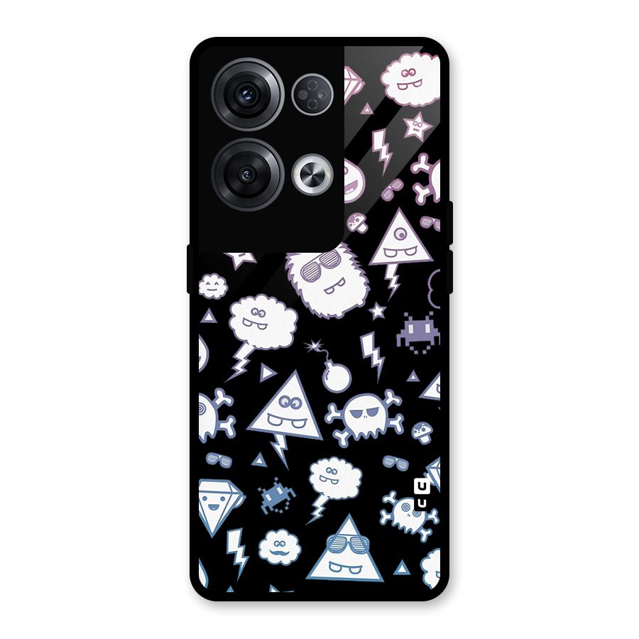 Funny Faces Glass Back Case for Oppo Reno8 Pro 5G