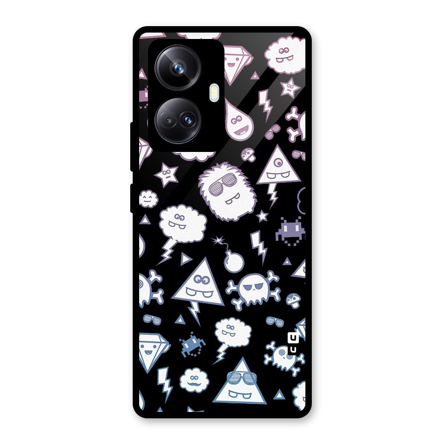 Funny Faces Glass Back Case for Realme 10 Pro Plus