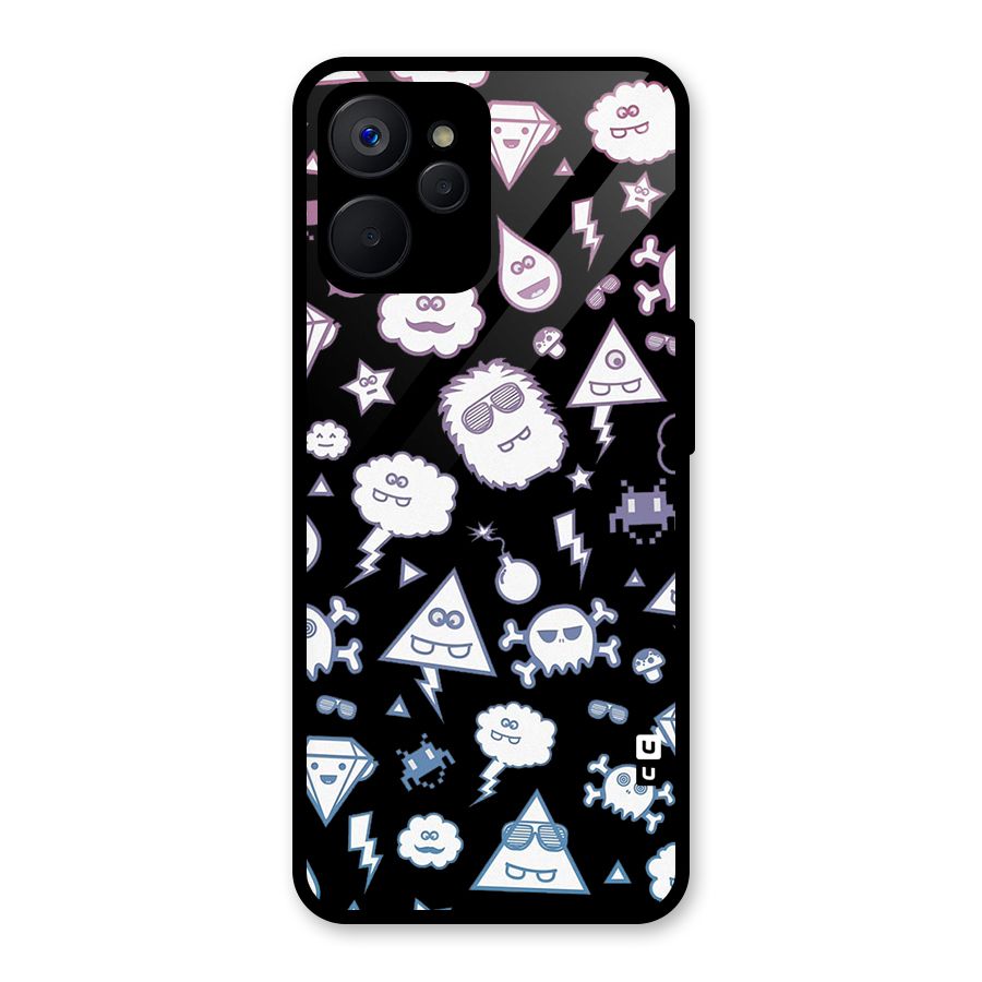 Funny Faces Glass Back Case for Realme 9i 5G