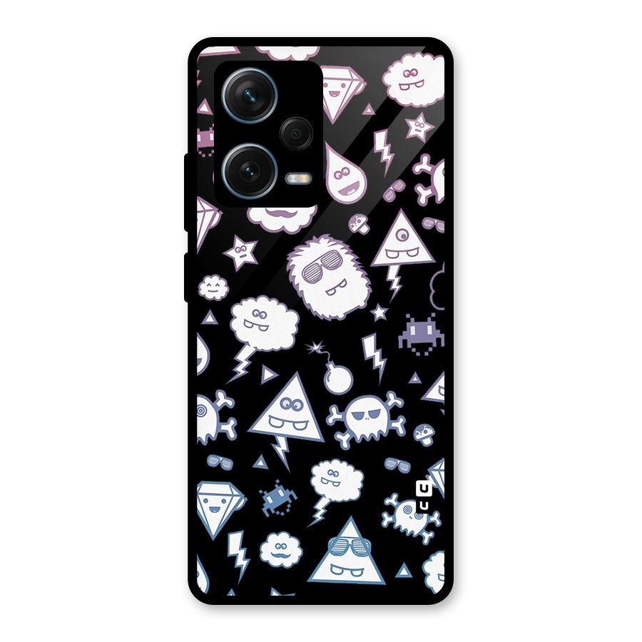 Funny Faces Glass Back Case for Redmi Note 12 Pro Plus 5G