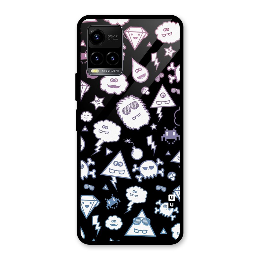 Funny Faces Glass Back Case for Vivo Y21T