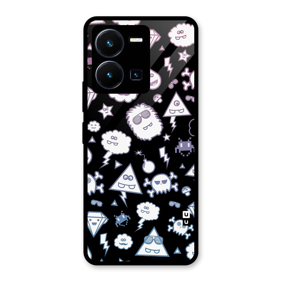 Funny Faces Glass Back Case for Vivo Y35