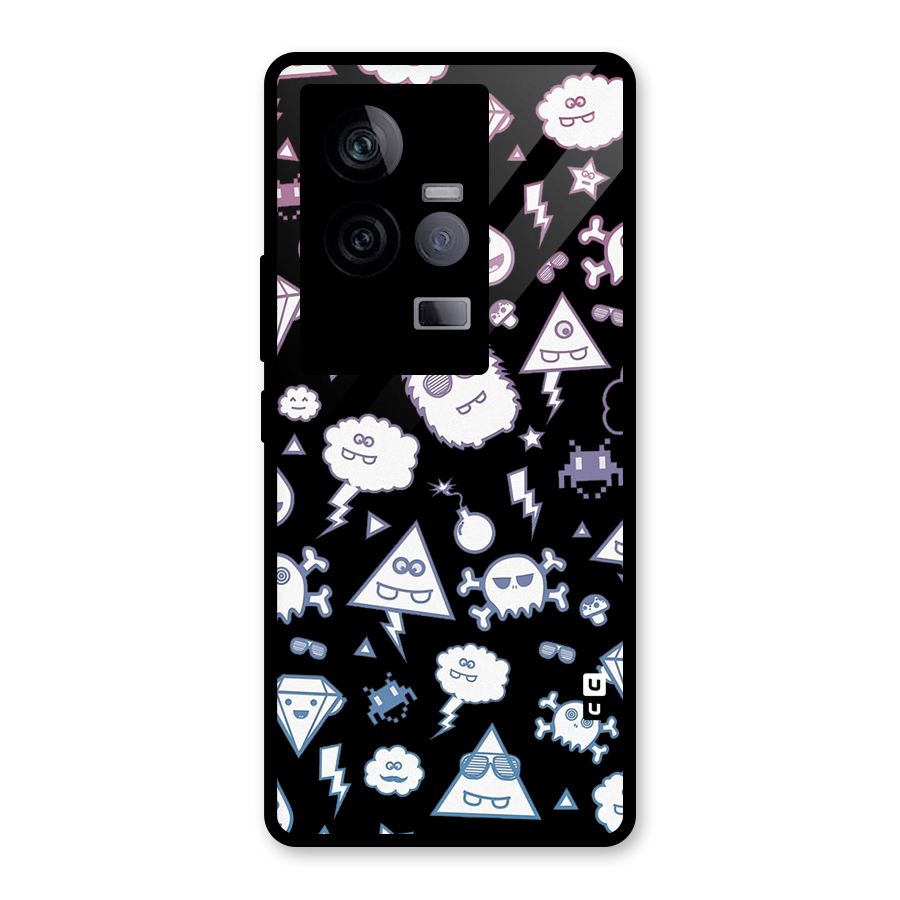 Funny Faces Glass Back Case for Vivo iQOO 11 5G