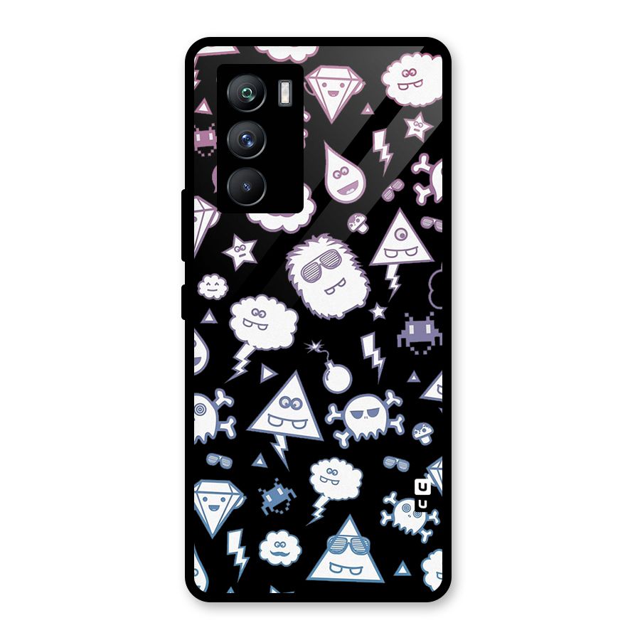 Funny Faces Glass Back Case for Vivo iQOO 9 SE