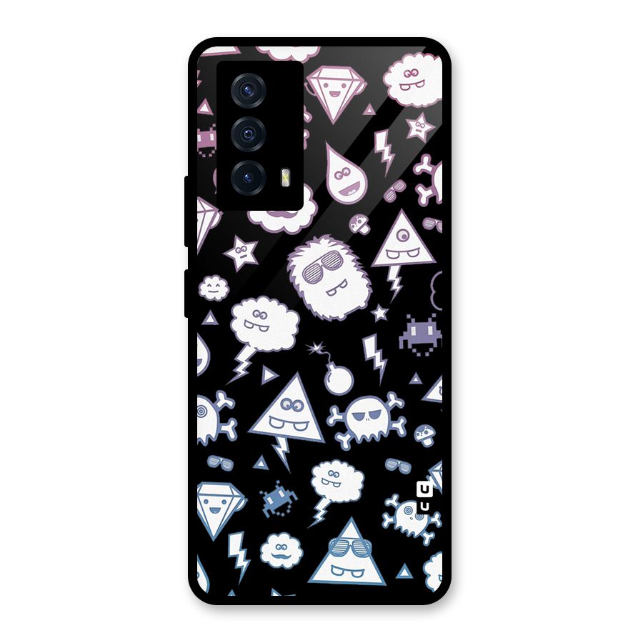 Funny Faces Glass Back Case for Vivo iQOO Z5