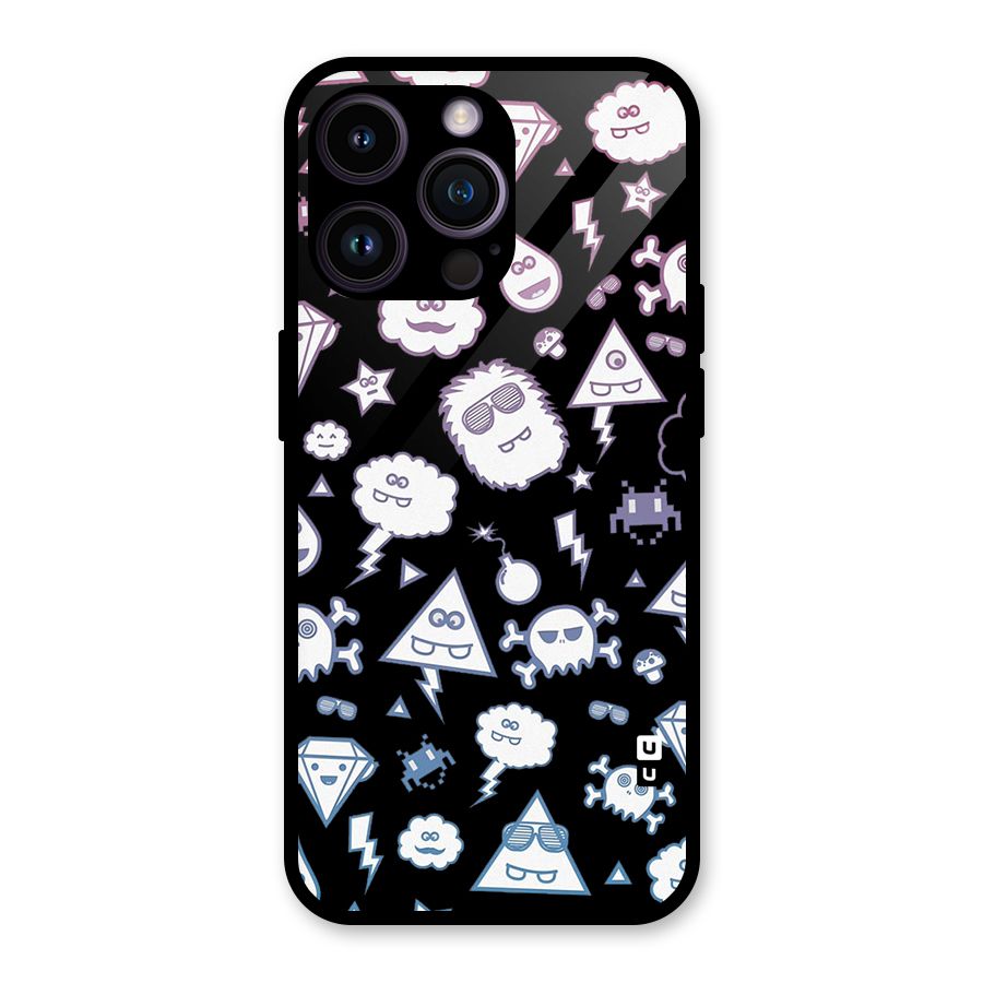 Funny Faces Glass Back Case for iPhone 14 Pro Max