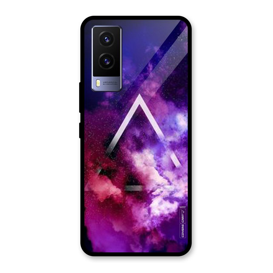 Galaxy Smoke Hues Glass Back Case for Vivo V21e 5G