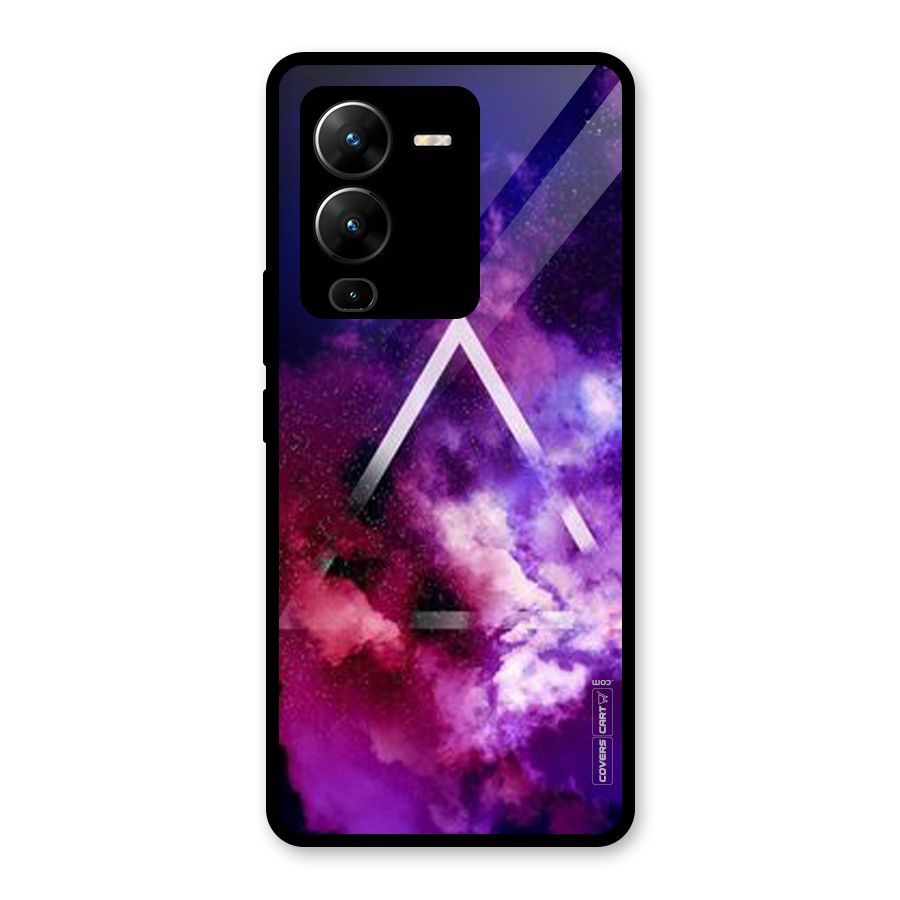 Galaxy Smoke Hues Glass Back Case for Vivo V25 Pro