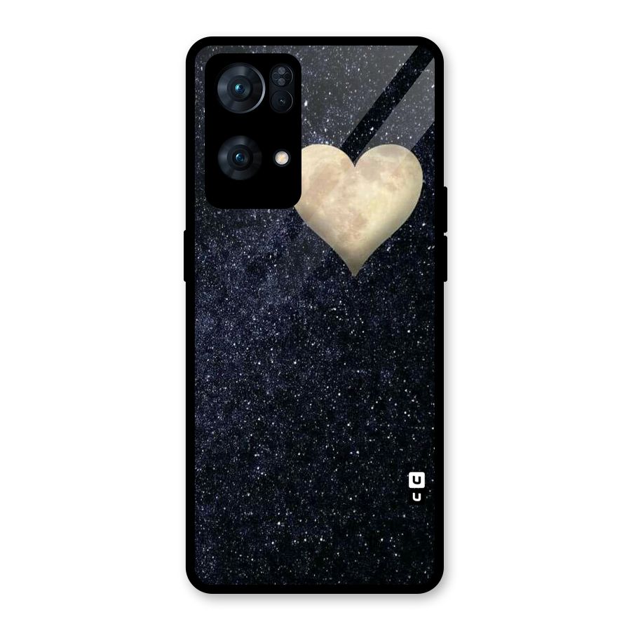 Galaxy Space Heart Glass Back Case for Oppo Reno7 Pro 5G