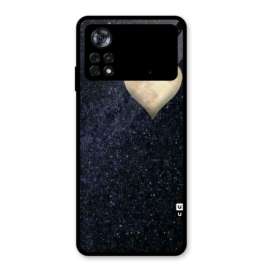 Galaxy Space Heart Glass Back Case for Poco X4 Pro 5G
