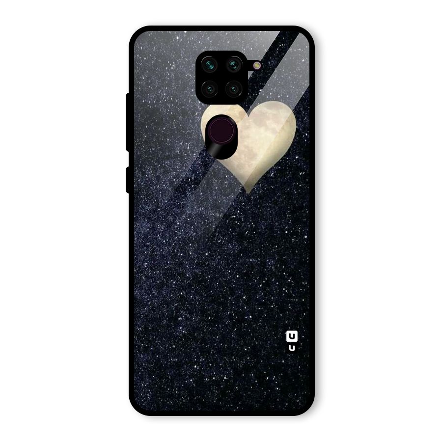 Galaxy Space Heart Glass Back Case for Redmi Note 9