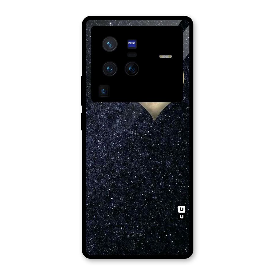 Galaxy Space Heart Glass Back Case for Vivo X80 Pro