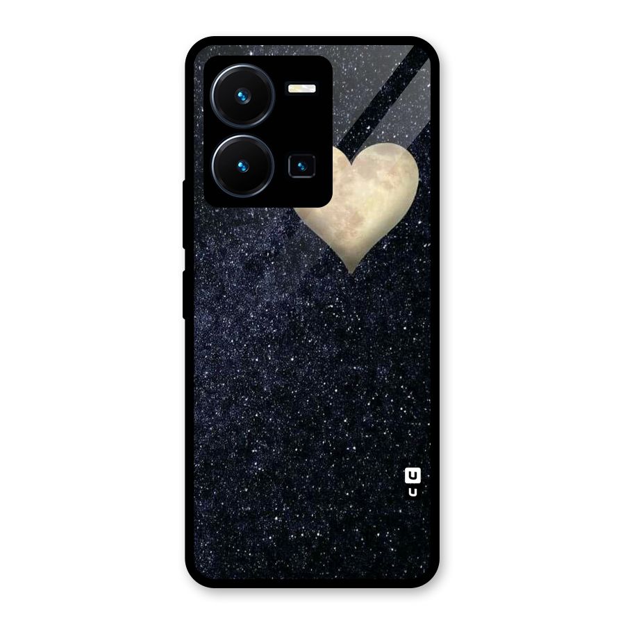 Galaxy Space Heart Glass Back Case for Vivo Y35