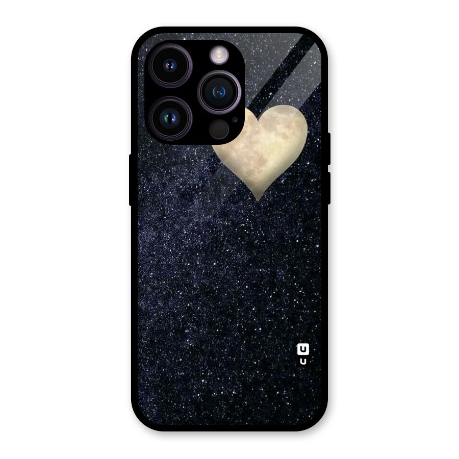 Galaxy Space Heart Glass Back Case for iPhone 14 Pro