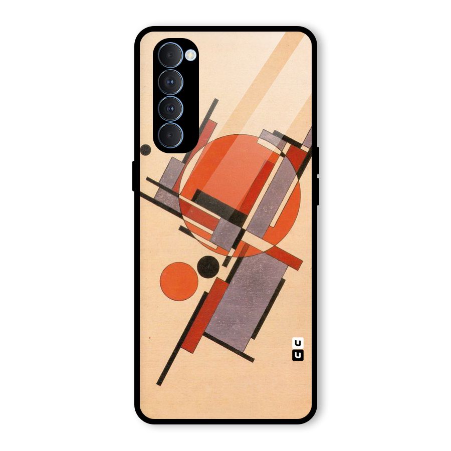 Geo Abstract Metrics Glass Back Case for Oppo Reno4 Pro