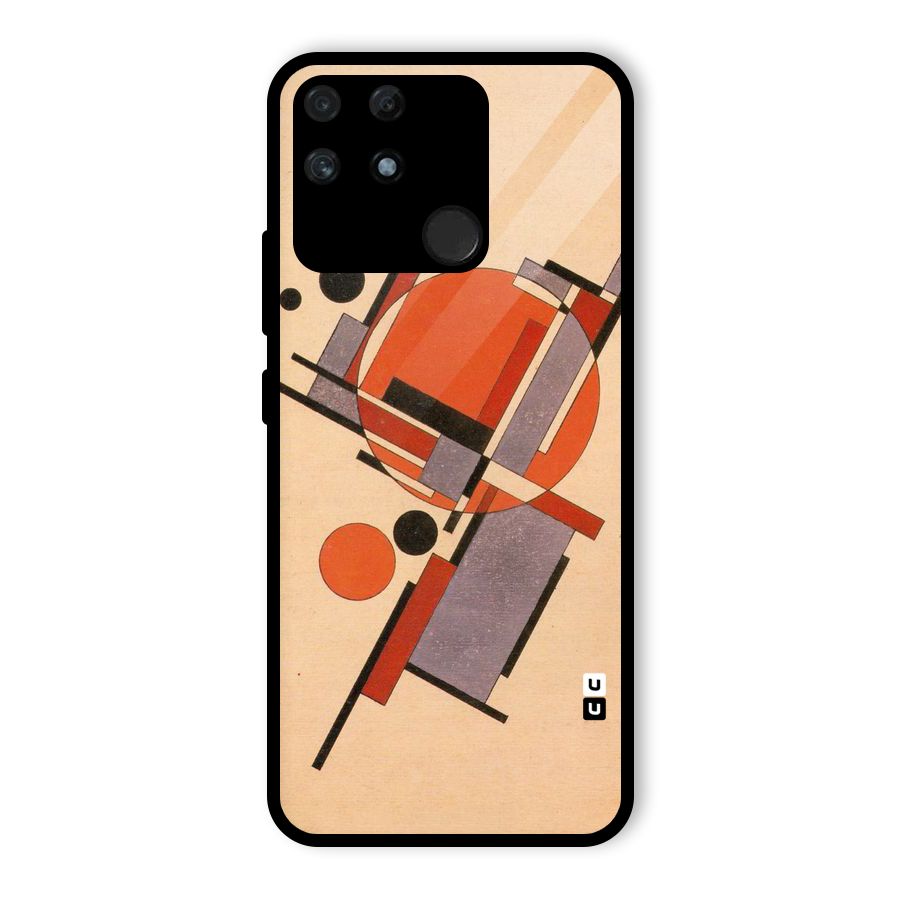 Geo Abstract Metrics Glass Back Case for Realme Narzo 50A