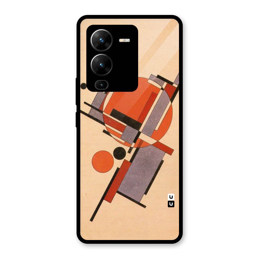 Geo Abstract Metrics Glass Back Case for Vivo V25 Pro