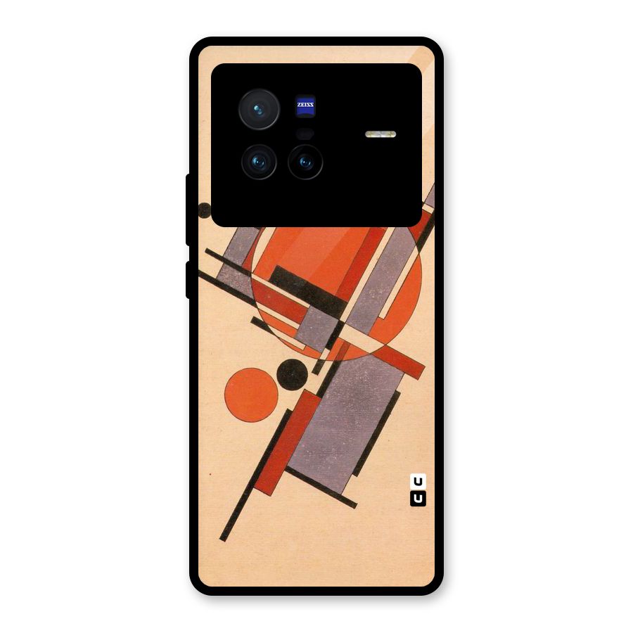 Geo Abstract Metrics Glass Back Case for Vivo X80