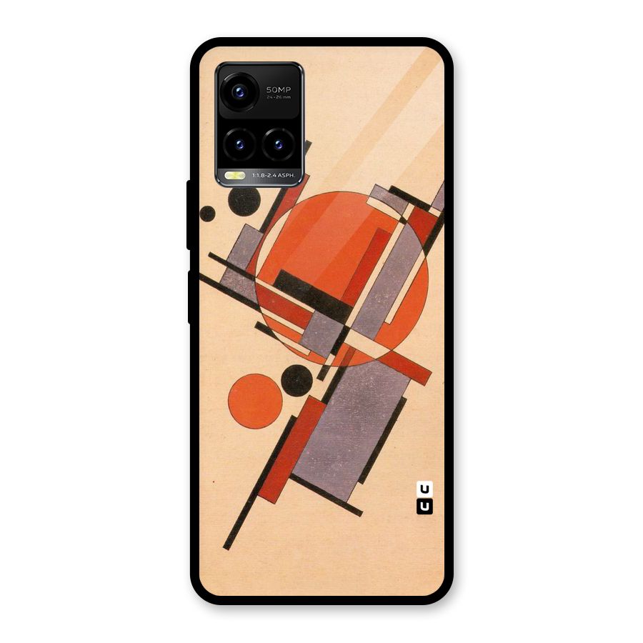Geo Abstract Metrics Glass Back Case for Vivo Y21A